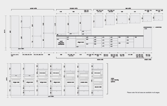 Unit Door Combinations, Standard Kitchen Cabinet Door Dimensions