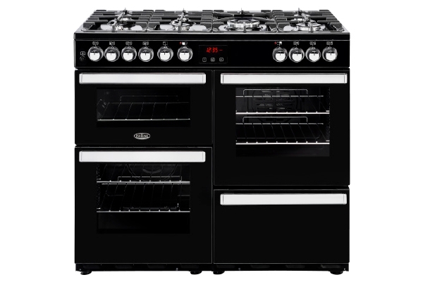 Cookcentre 100DFT Dual Fuel Range, Nat Gas, Black